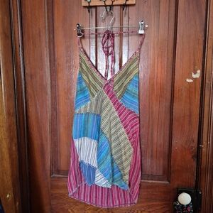 Blue Sky Bohemian Hippie Halter Top XL